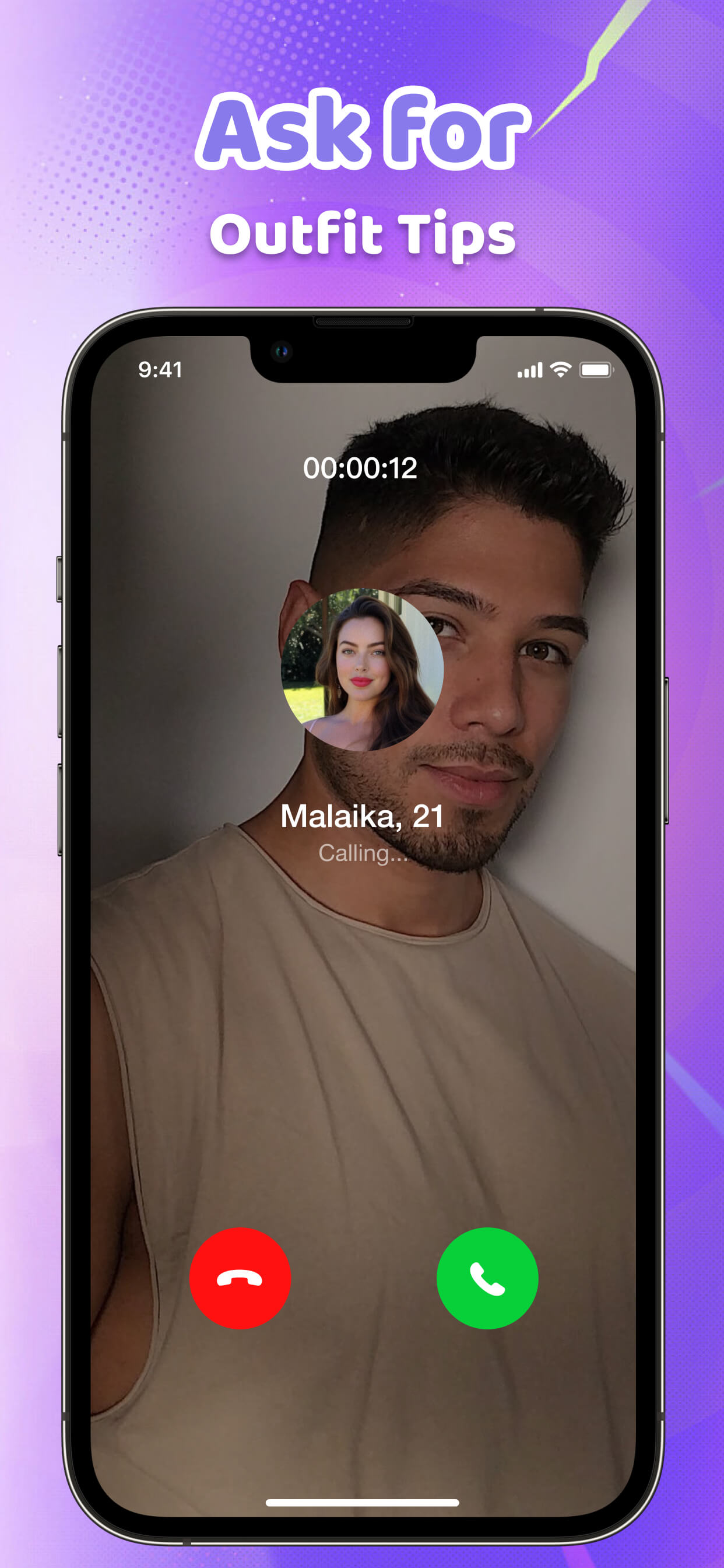Video call for outfit tips on Kiyo app